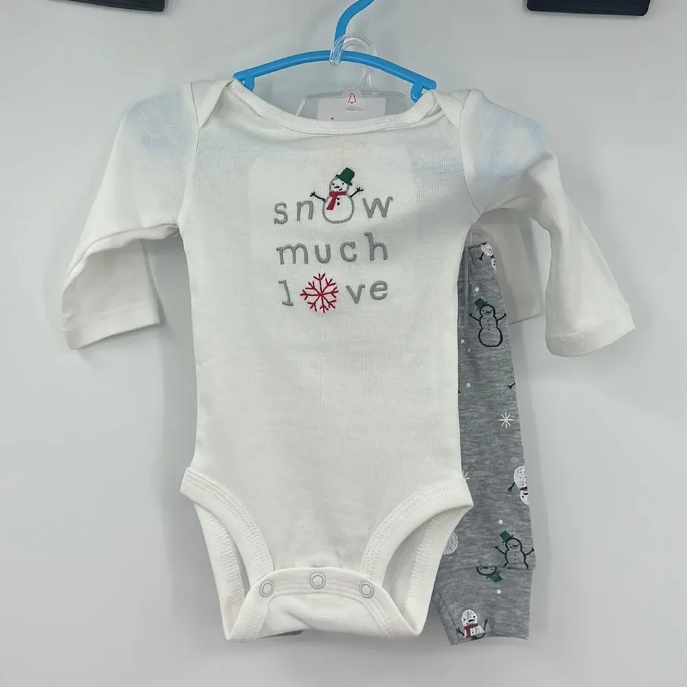 Just One You by CARTERS (2) Outfit Bundle Sz Newborn Santa Sleeper/Snowman 2pc‎